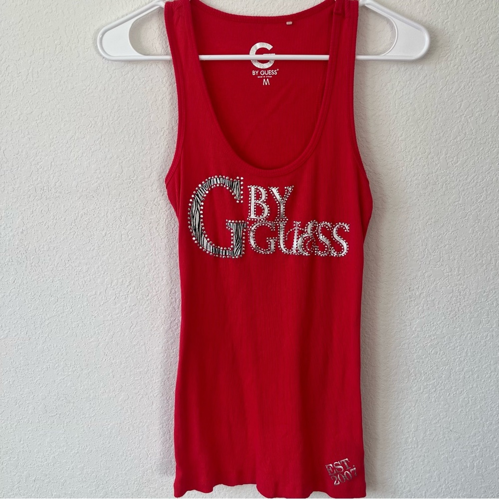 Guess Zebra print Hot pink tank top M